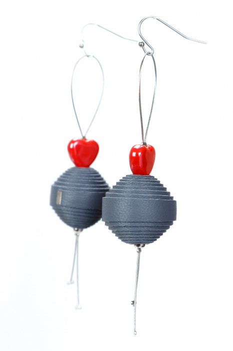 Cercei Leatherbonbon Plutitor - Gri [3]