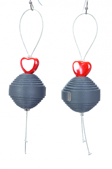 Cercei Leatherbonbon Plutitor - Gri [2]
