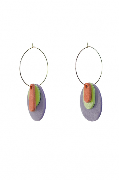 Cercei Mix&Match -  Lila + Verde lime + Portocaliu [3]
