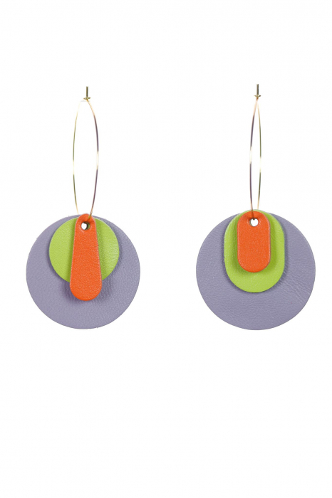 Cercei Mix&Match -  Lila + Verde lime + Portocaliu [2]