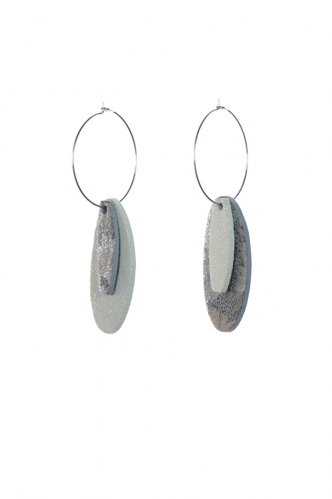Cercei Mix&Match - Snake print + Gri cu sclipici [3]