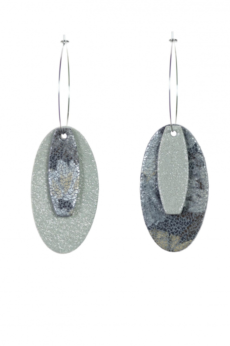 Cercei Mix&Match - Snake print + Gri cu sclipici [2]