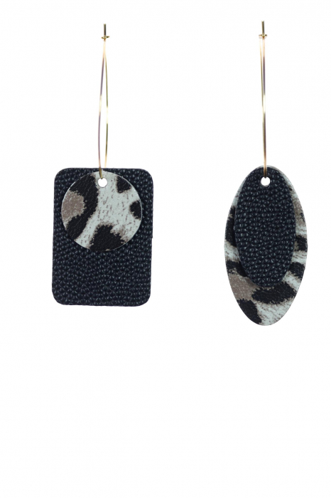 Cercei Mix&Match - Negru + Animal Print [2]
