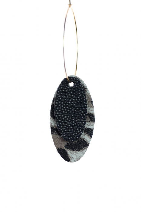 Cercei Mix&Match - Negru + Animal Print [4]