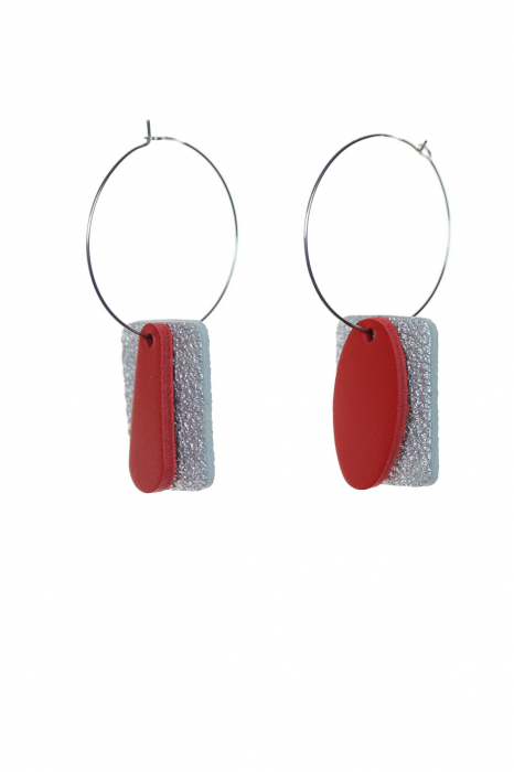 Cercei Mix&Match -  Rosu + Argintiu [2]