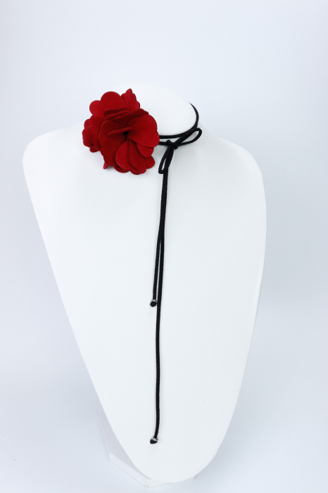 Colier choker floare - Rosu [5]