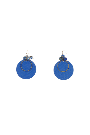 Toate produsele - Cercei Cerc (3.5 cm) - Albastru Cobalt