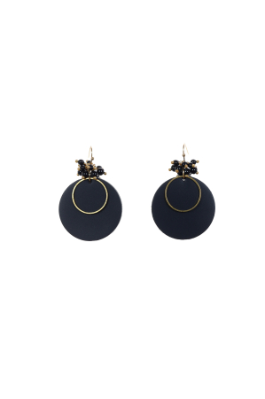 Toate produsele - Cercei Cerc (3.5 cm) - Negru