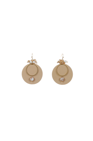 Toate produsele - Cercei Cerc (3.5 cm) - Bej