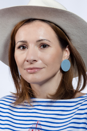 Toate produsele - Cercei cerc (3 cm) - Albastru metalic