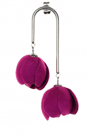Cercei din piele - Mov [2]