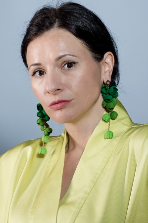 HAIART Studio - Cercei Ecouri Florale - Degrade Verde