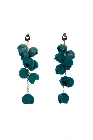 HAIART Studio - Cercei Ecouri Florale - Verde + Verde cu sclipici