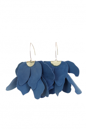 Floare mare - Cercei floare mare - Albastru Navy
