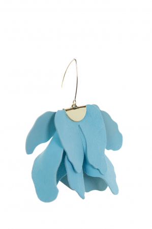 Cercei floare mare - Albastru Aqua [4]