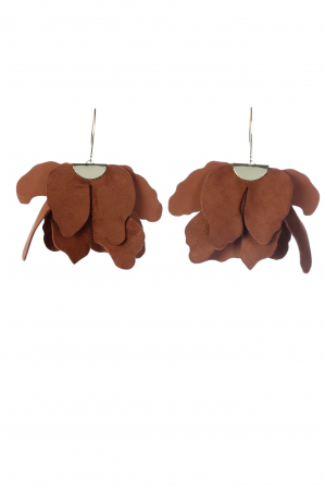 Floare mare - Cercei floare mare - Mocha mousse