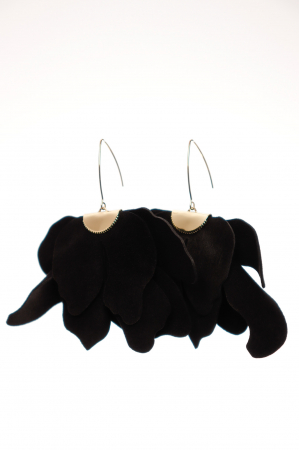 Cercei floare mare - Negru [4]