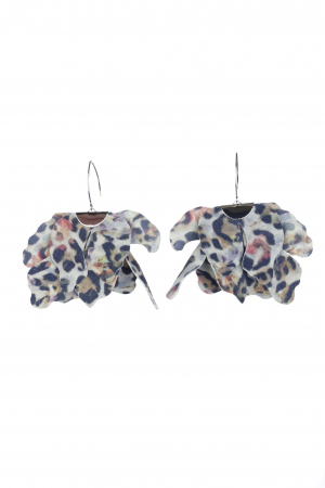 Floare mare - Cercei floare mare - Animal print colorat
