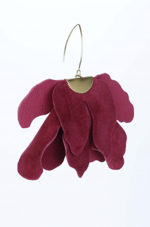 Cercei floare mare - Grena / Burgundy [3]
