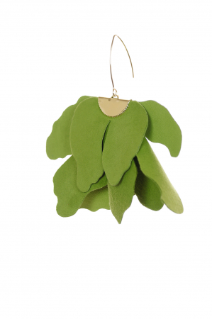 Cercei floare mare - Verde lime [5]