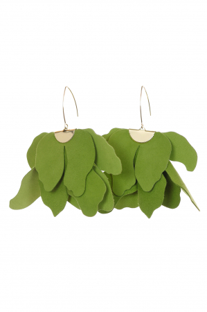 Cercei floare mare - Verde lime [3]