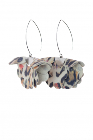 Cercei floare mica - Animal print colorat [3]