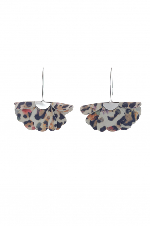 Cercei floare mica - Animal print colorat [2]