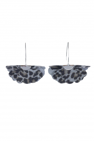 Floare mica - Cercei floare mica - Animal print gri