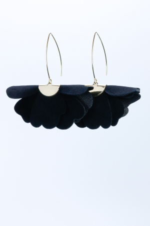 Cercei floare mica - Negru [1]