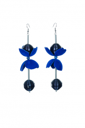 HAIART Studio - Cercei Florali - Albastru Electric