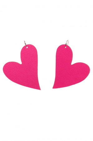 Inima - Cercei inima - Fuchsia neon