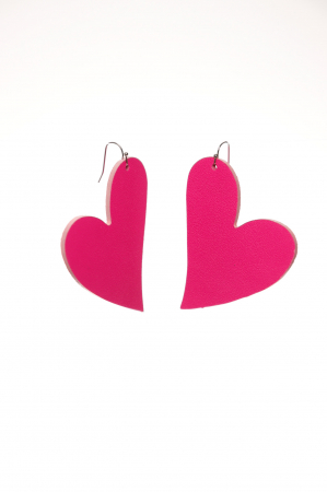 Cercei inima - Fuchsia neon [1]