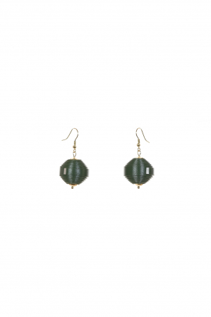 Toate produsele - Cercei Leatherbonbon - Verde padure