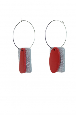 Cercei Mix&Match -  Rosu + Argintiu [1]
