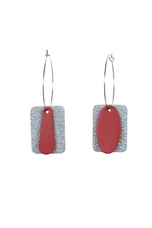 Toate produsele - Cercei Mix&Match -  Rosu + Argintiu