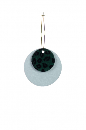 Cercei Mix&Match - Animal print verde + alb [3]