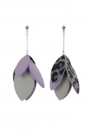 Toate produsele - Cercei petale - Animal print + Lila