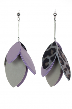 Cercei petale - Animal print + Lila [1]