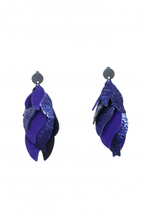 Toate produsele - Cercei petale - Violet + Violet metalizat