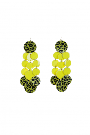 Toate produsele - Cercei Confetti - Galben + Animal Print