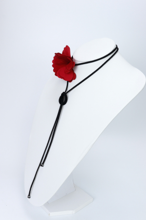 Colier choker floare - Rosu [3]