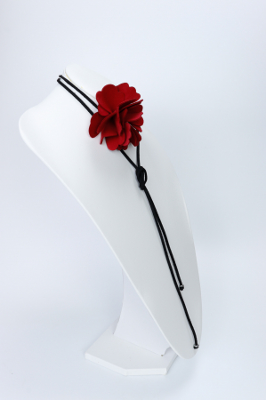 Colier choker floare - Rosu [2]