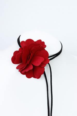 Colier choker floare - Rosu [5]