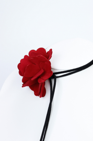 Colier choker floare - Rosu [6]