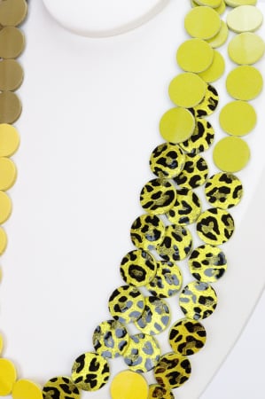 Colier din piele cu cercei geometrici, unicat [5]