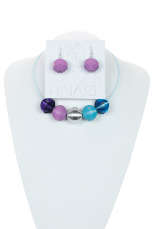 Leatherbonbon - Set Colier si Cercei Leatherbonbon (224) din piele