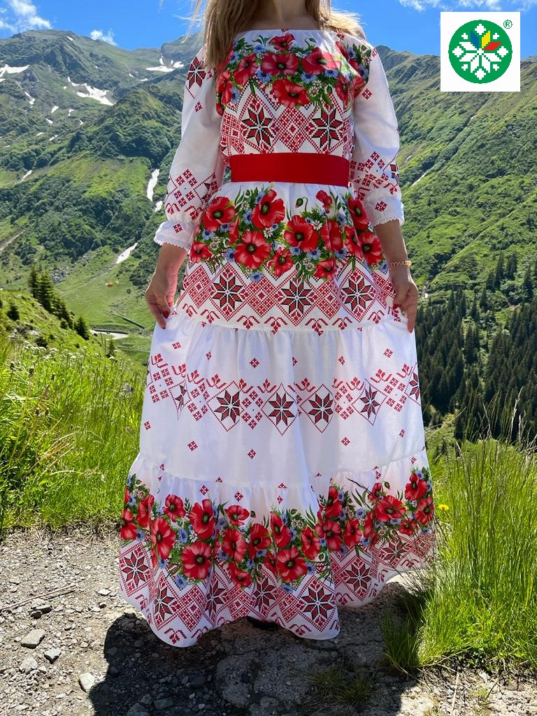 Eleganță și Tradiție: Rochii cu Imprimeuri Florale și Motive Tradiționale Fabricate în România