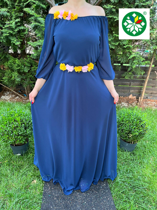 Rochie lunga Cosanzeana bleumarin [1]
