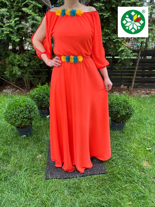 Rochie lunga Cosanzeana portocalie [2]