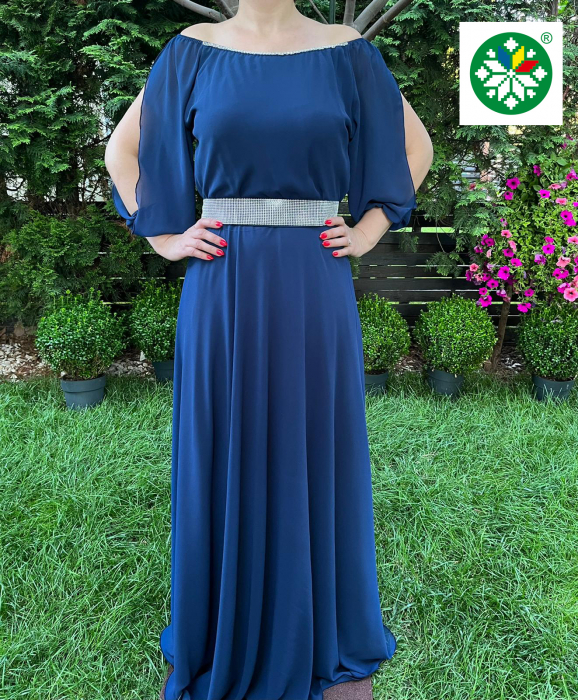Rochie lunga Ecaterina bleumarin [2]